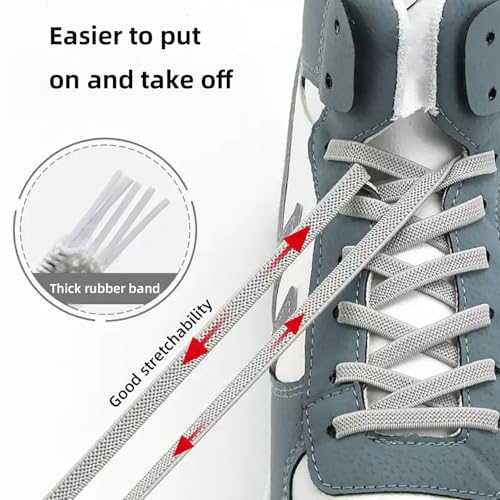 YUISI 3 Pairs No Tie Elastic Shoe Laces, Elastic Shoe Laces for Kids, Adult and elderly, Screw Capsule Shoe Clasp, Suitable for Sports Shoes, Casual Shoes, Hiking Shoes, Etc - Image 2