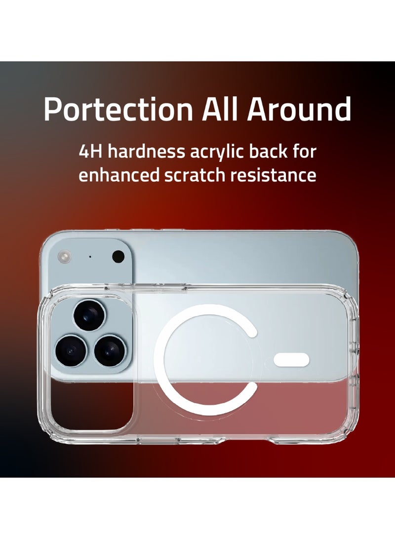 كيودوس جراب QDOS الشفاف لهاتف iPhone 17 Pro - غطاء نحيف مقاوم للصدمات، متوافق مع MagSafe، مقاوم للاصفرار، حماية من السقوط بمستوى عسكري، مقاوم للخدوش، صديق للبيئة - Image 4