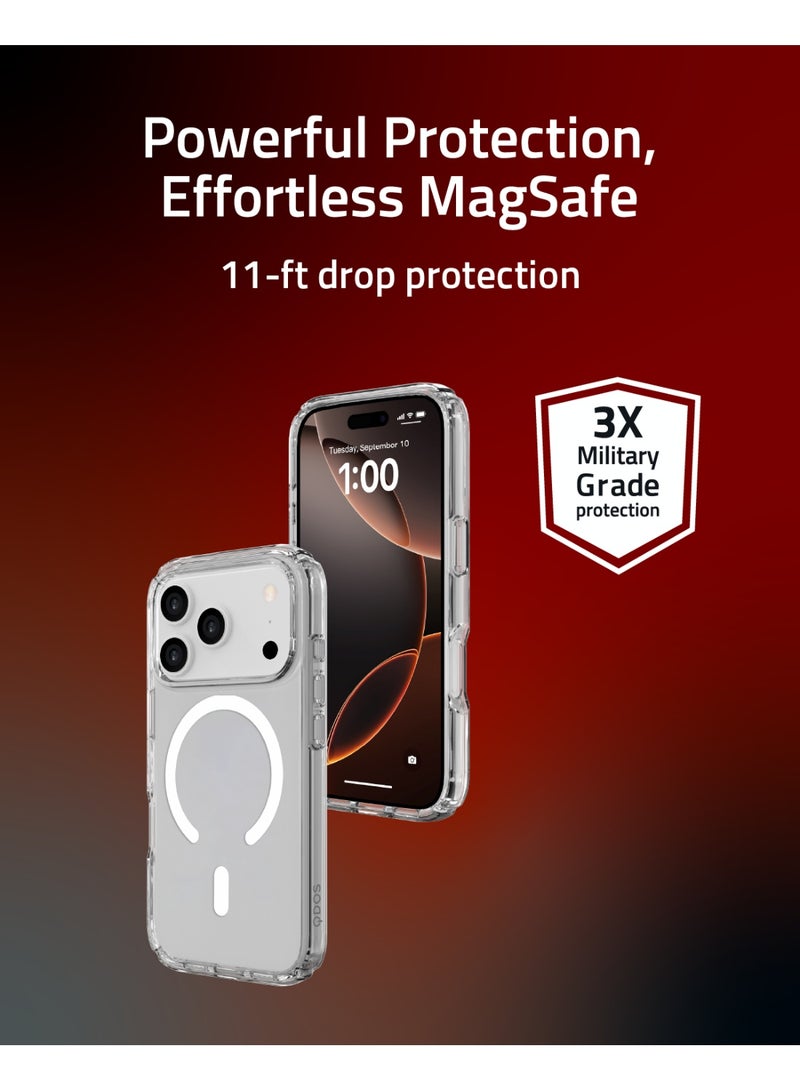 كيودوس جراب QDOS الشفاف لهاتف iPhone 17 Pro - غطاء نحيف مقاوم للصدمات، متوافق مع MagSafe، مقاوم للاصفرار، حماية من السقوط بمستوى عسكري، مقاوم للخدوش، صديق للبيئة - Image 5