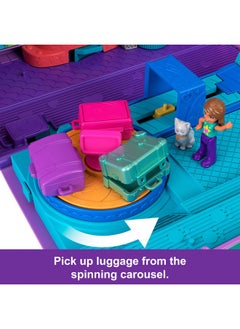 Polly Pocket Dolls & Playset, Kitty Airways Airplane, Travel Toy With 2 Micro Dolls, Pet, Spinning Stage & Accessories  - Image 4