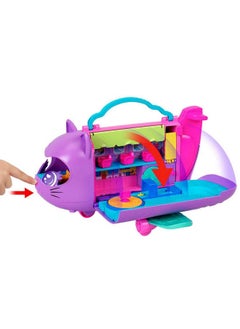 Polly Pocket Dolls & Playset, Kitty Airways Airplane, Travel Toy With 2 Micro Dolls, Pet, Spinning Stage & Accessories  - Image 3