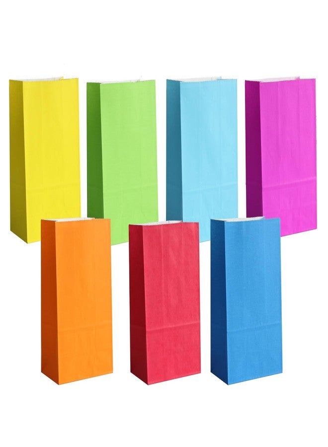 KEYYOOMY Mini Colored Paper Bags Colored Goodie Bags Small Rainbow Party Favor Bag Paper Lunch Bag (80 CT, 3.5 X 2.4 X 7.1 In - Image 1