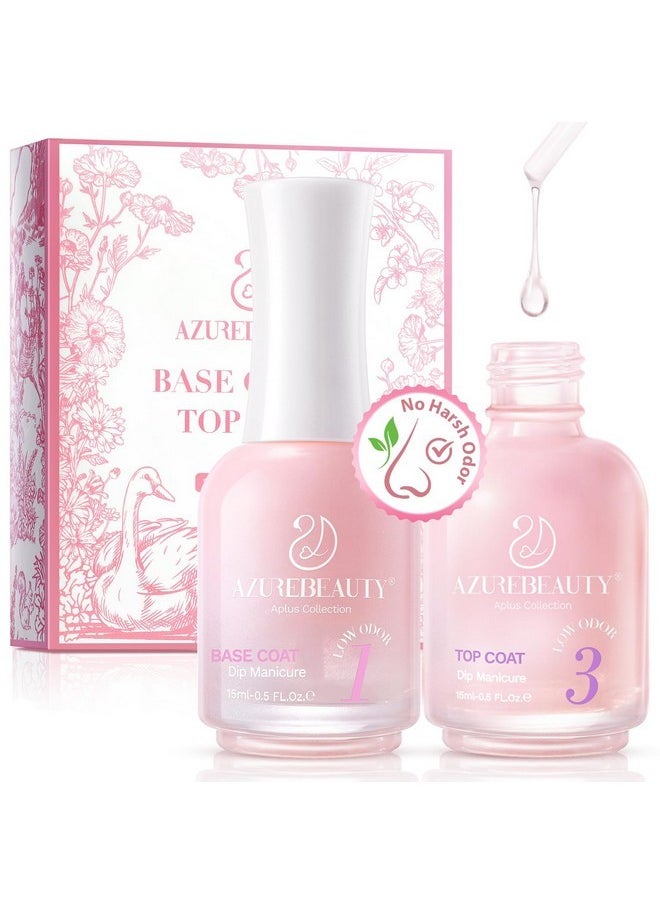 AZUREBEAUTY Dip Powder Liquid Set 2 Pcs Odorless Dip Base & Top Coat For Dip Powder Nail Kit 15Ml/0.5Oz Clear Nail Dip Liquid Set For Dip Manicure Kits Dipping Powder Nail Kit Diplypro  - Image 1