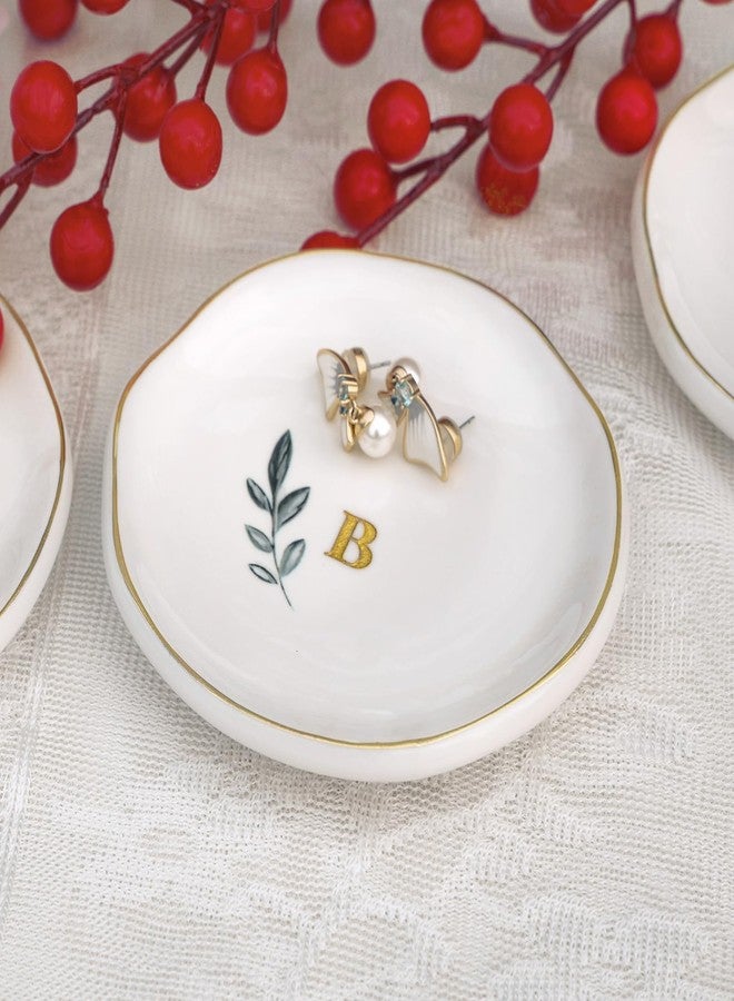 Bayrumber Personalized Ceramic Ring Dish, Initial Jewelry Tray for Rings, Earrings, Necklaces & Bracelets, Gift for Engagements, Birthdays, Holidays, Mom, Sister, Bridesmaid, Bride-to-Be, 4" Ring Plate - Image 5