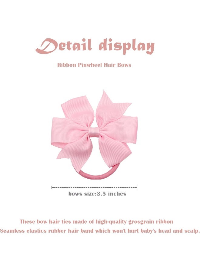 CellElection 40Pcs Baby Girls 3.5'' Boutique Grosgrain Ribbon Hair Bows Elastic Hair Ties Ponytail Holder Hair Bands in Pairs for Girls Toddlers Kids - Image 4