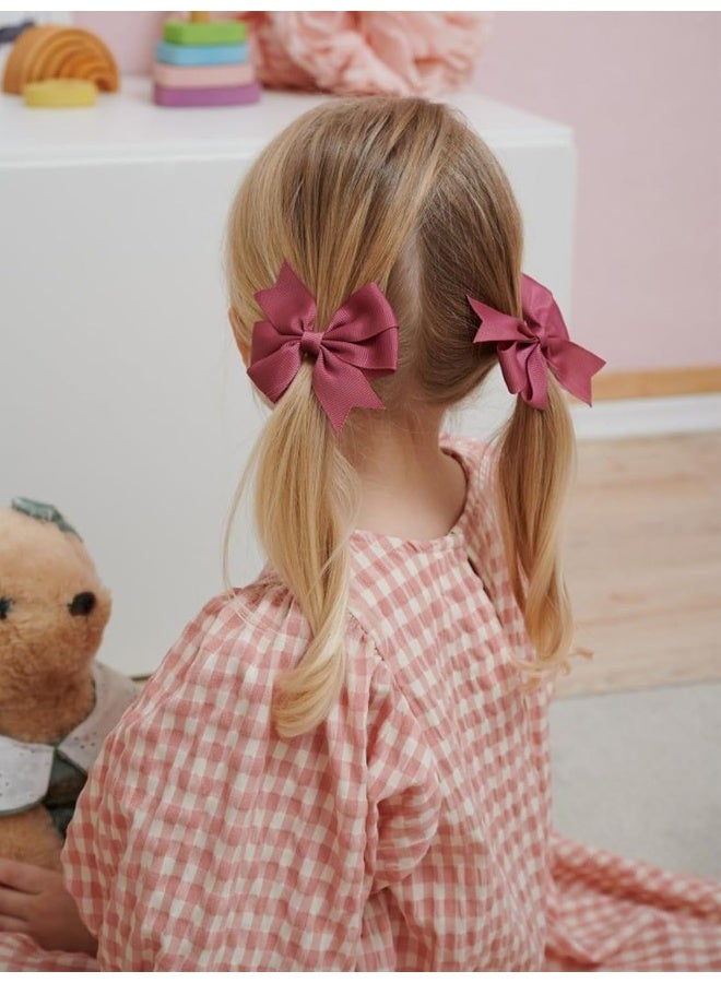CellElection 40Pcs Baby Girls 3.5'' Boutique Grosgrain Ribbon Hair Bows Elastic Hair Ties Ponytail Holder Hair Bands in Pairs for Girls Toddlers Kids - Image 3