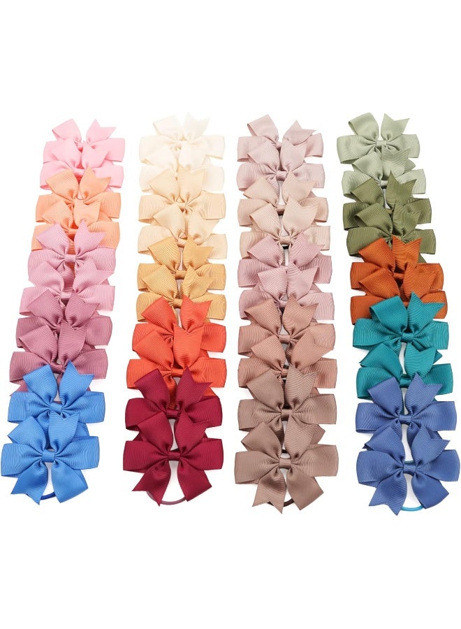CellElection 40Pcs Baby Girls 3.5'' Boutique Grosgrain Ribbon Hair Bows Elastic Hair Ties Ponytail Holder Hair Bands in Pairs for Girls Toddlers Kids - Image 1