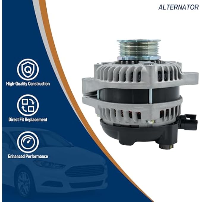 Torquizo Alternator for Acura MDX 2005 2006 2007 2008 2009, RL 2005 2006 2007 2008, TL 2005 2006 2007 2008, Compatible with Honda Odyssey 2005 2006 2007, Pilot 2005 2006 2007 2008, OE: 11030 - Image 2
