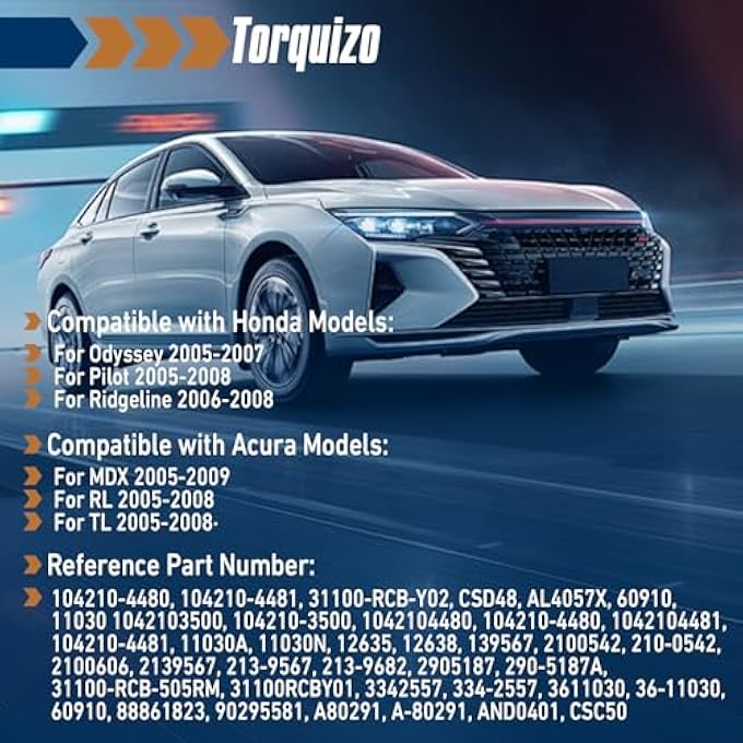 Torquizo Alternator for Acura MDX 2005 2006 2007 2008 2009, RL 2005 2006 2007 2008, TL 2005 2006 2007 2008, Compatible with Honda Odyssey 2005 2006 2007, Pilot 2005 2006 2007 2008, OE: 11030 - Image 3