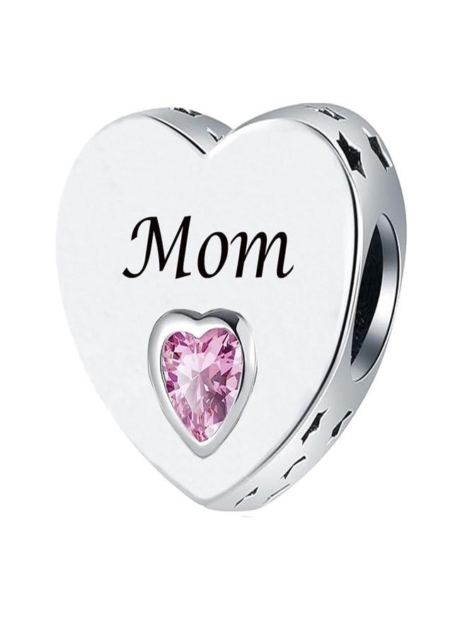 OutstandLong Always in Heart Mom Charm for Pandora Charms Bracelet Pink Crystal Love Charm - Image 1