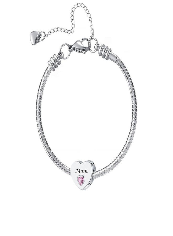 OutstandLong Always in Heart Mom Charm for Pandora Charms Bracelet Pink Crystal Love Charm - Image 4
