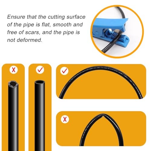 weideer Air Line Tubing Kit,1/4" Air Hose,1/4" (6.35MM) OD 32.8FT Polyurethane PU Air Hose Tube, air line with Push To Connect Fittings,14 Pcs Compressed Accessories Kit - Image 5