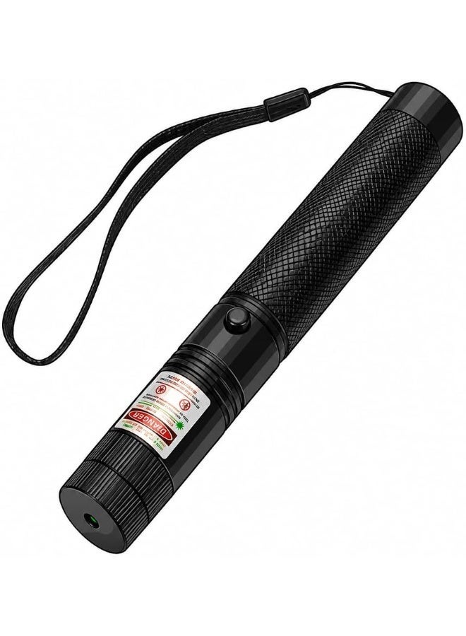 Black rechargeable green line pointer with adjustable patterns; suitable for presentations, faculty members, lectures, camping, and construction work. - Image 1