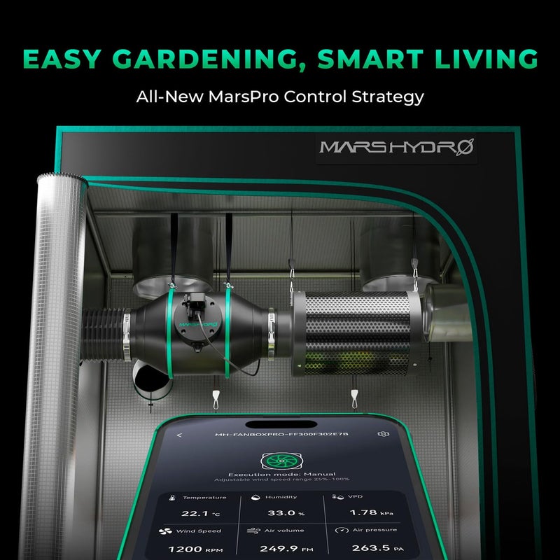 MARS HYDRO iFresh 4 Inch Smart Inline Fan Combo, with Variable Speed Controller, for Heating Cooling Booster, Grow Tents - Image 5