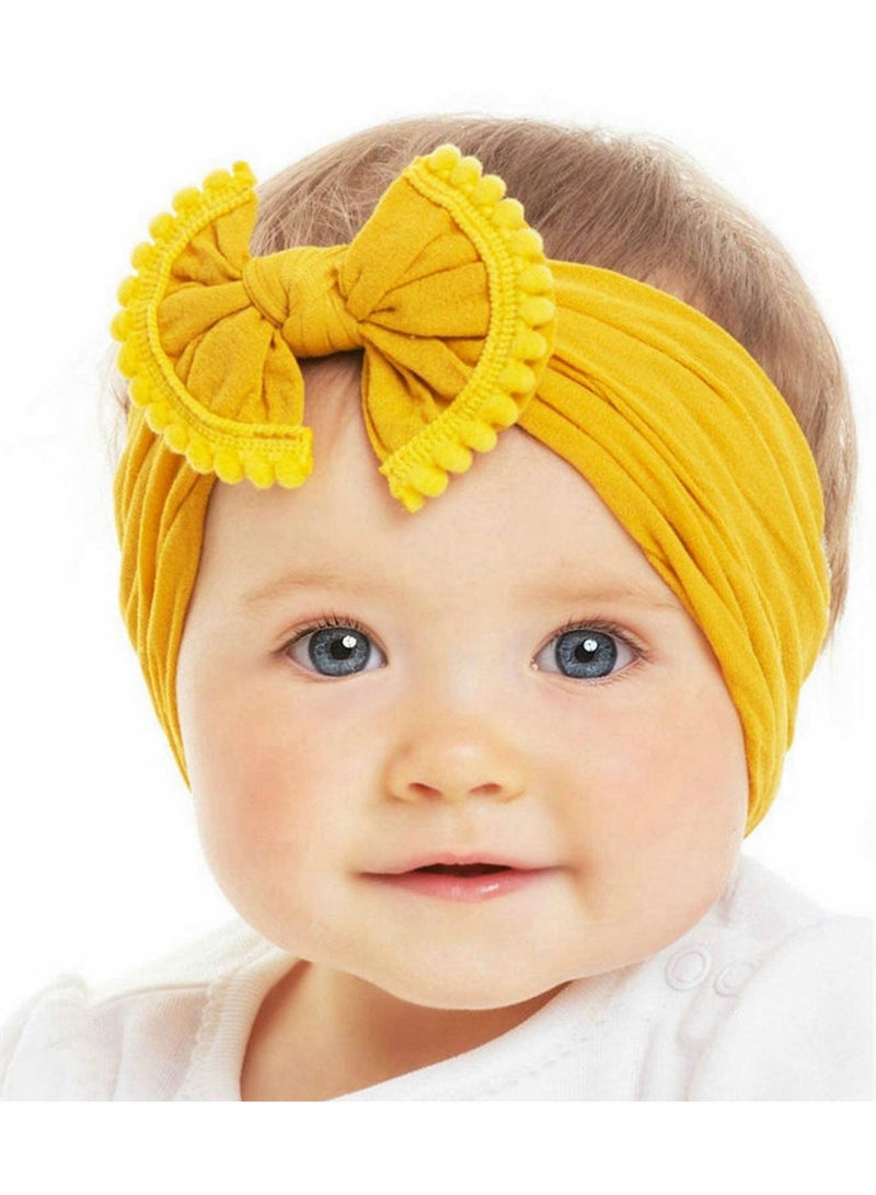 إسكدنيا Baby Hair bands, Turban Hats with Seaming Bowknot Nylon Hair band - Image 2