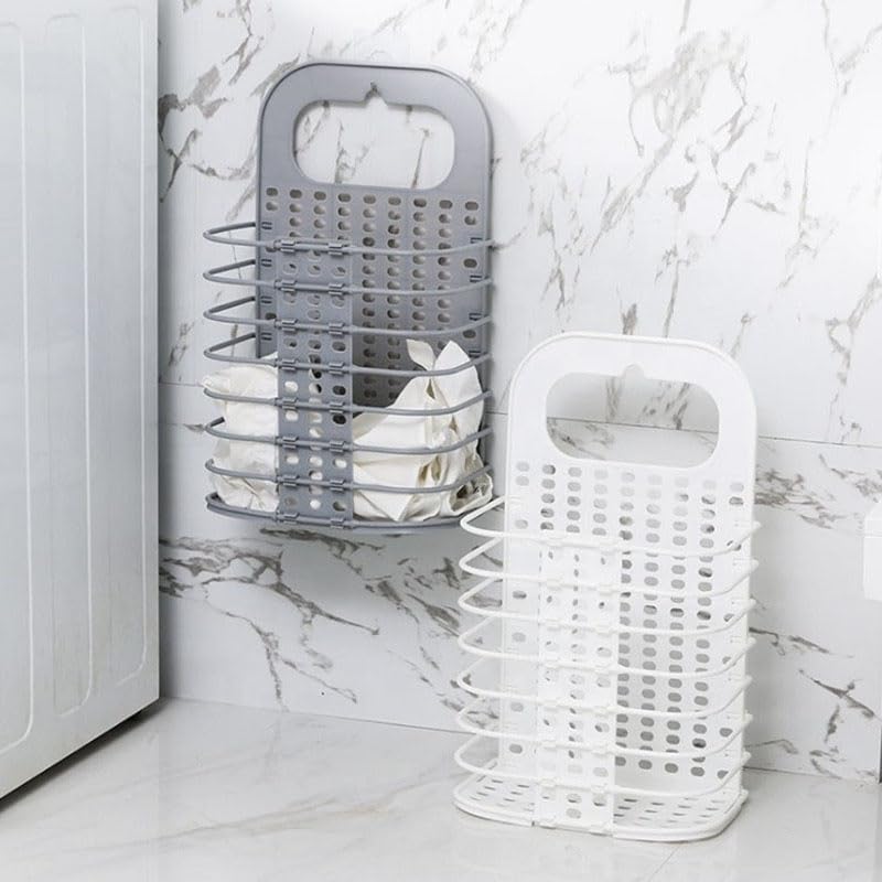 RIGJAK Laundry Basket or Bathroom Bedroom Kitchen Home Office Wall Mounted Bathroom Hanging Foldable 1 Piece of Laundry storage Basket for Dirty Clothes Multi - Image 2