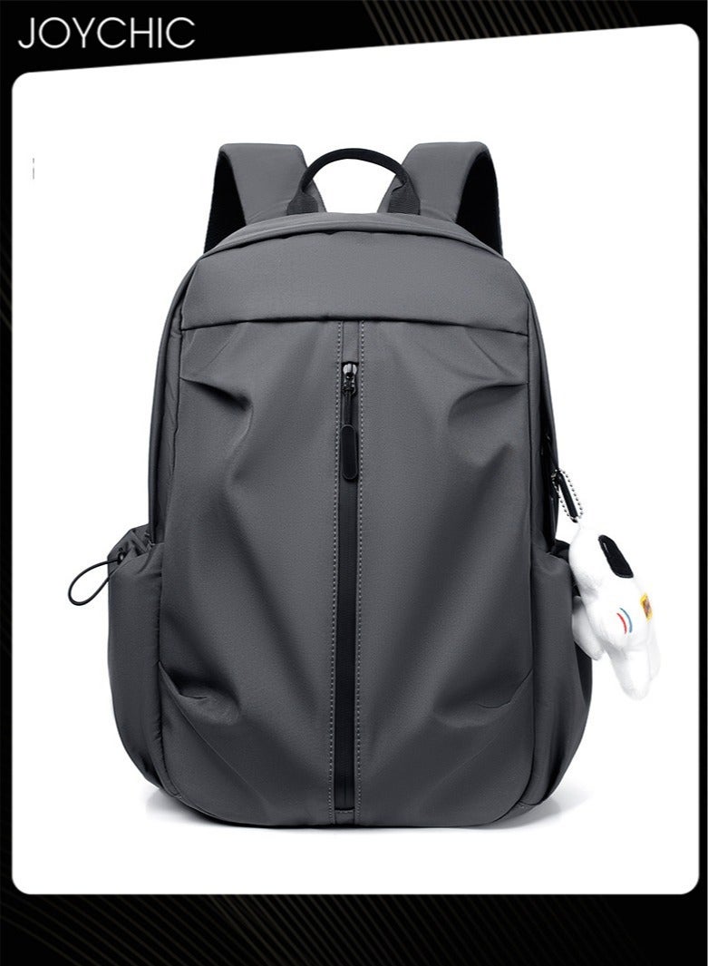 جوي شيك New Style  Polyester Anti-theft Business Daily Backpack Waterproof Bookbag Large Capacity School Bag  With Astronaut Pendant Grey - Image 2