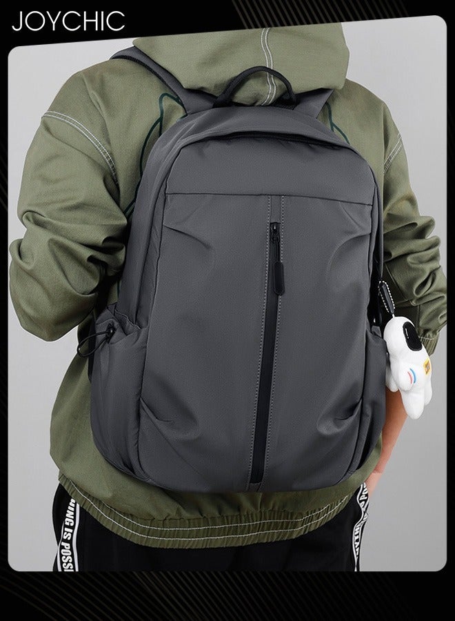 جوي شيك New Style  Polyester Anti-theft Business Daily Backpack Waterproof Bookbag Large Capacity School Bag  With Astronaut Pendant Grey - Image 1