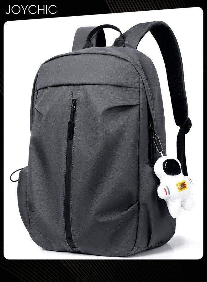 جوي شيك New Style  Polyester Anti-theft Business Daily Backpack Waterproof Bookbag Large Capacity School Bag  With Astronaut Pendant Grey - Image 3
