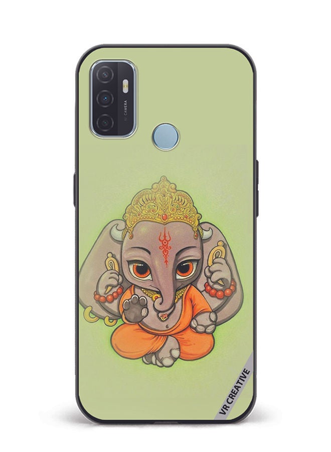 VR CREATIVE Protective Case Cover For Oppo A53 Ganpati Bappa Design Multicolour - Image 1