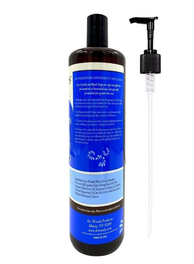 Dr. Woods Pure Peppermint Liquid Castile Soap with Pump, 32 Ounce - Image 2