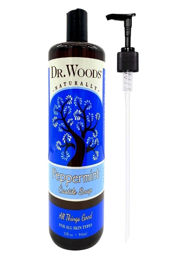 Dr. Woods Pure Peppermint Liquid Castile Soap with Pump, 32 Ounce - Image 1