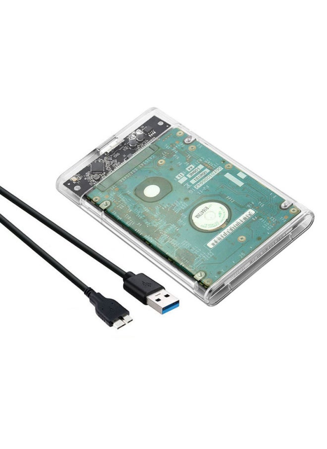 Generic Digital Computer/mobile Hard Drive Box Portable Hdd Case Enclosure Usb 3.0 Type-c Supports Sata I/ii/iii Ssd 2.5/3.5 Inch-Color:U25ty3.1-p-ac+adapter+hard Drive Package Black And White Screen Show Light Blue  - Image 4