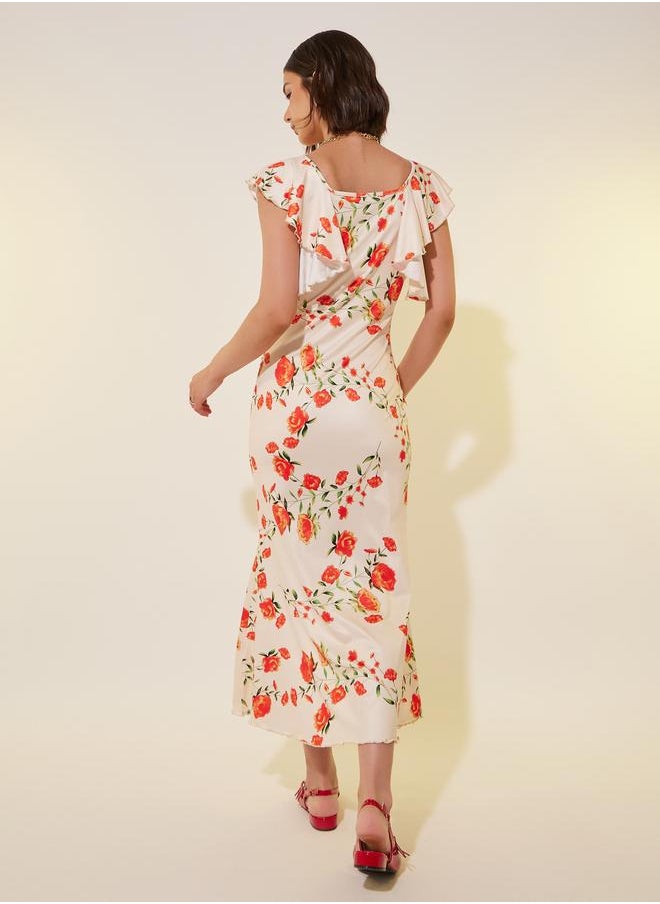 Take Two Floral Ruffle Midi Dress  - Image 5