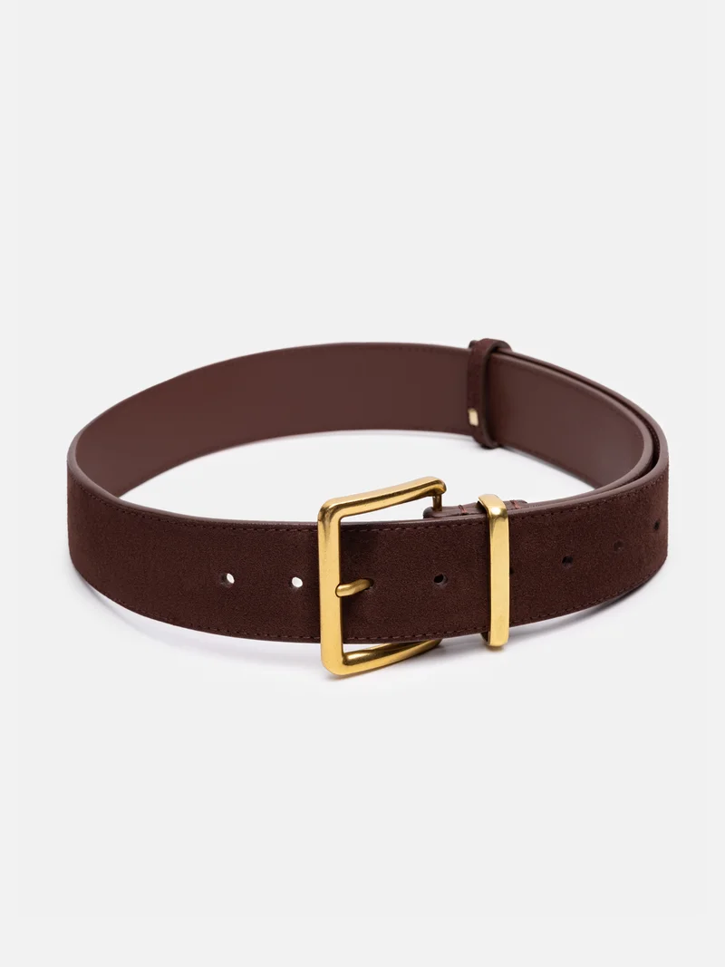 ليتشي Leather belt with metal loop