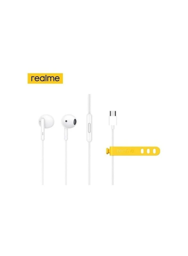 realme High-definition USB-C Wired Earphone Compatible with Realme - White