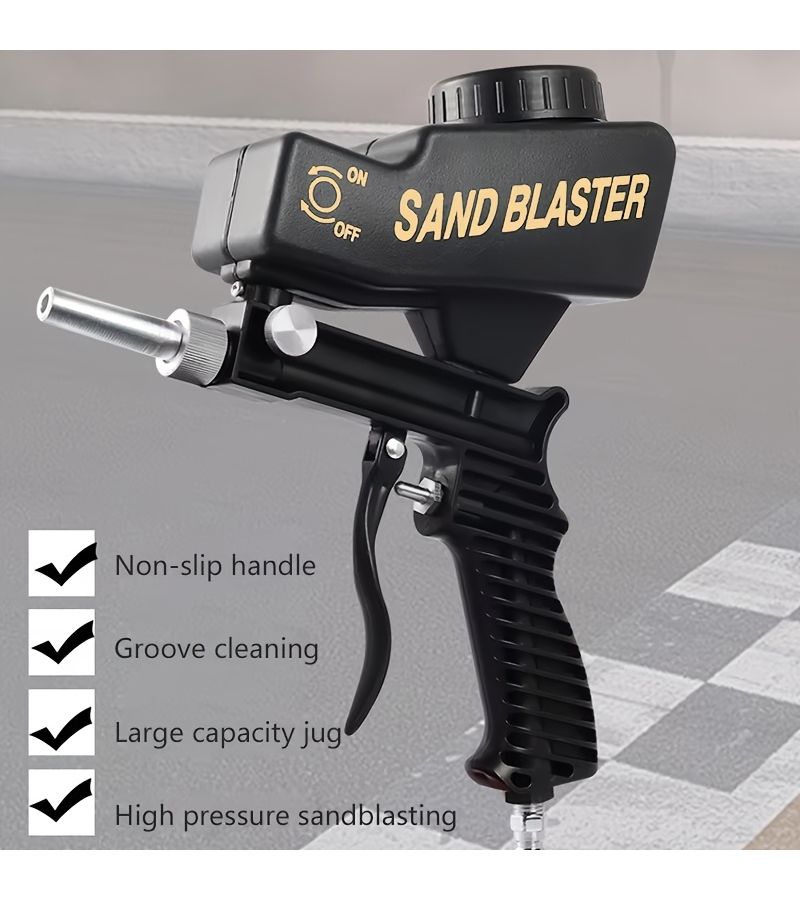 Anti Rust Sandblaster Adjustable Blasting Machine Gravity Sandblasting Gun 90 Psi Pneumatic Sandblasting Set Black - Image 3