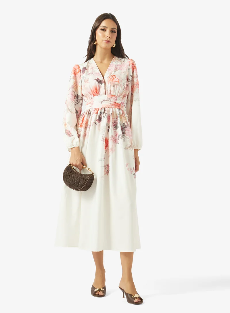 Ella  Floral Print A-line Dress for Women | Best Price UAE