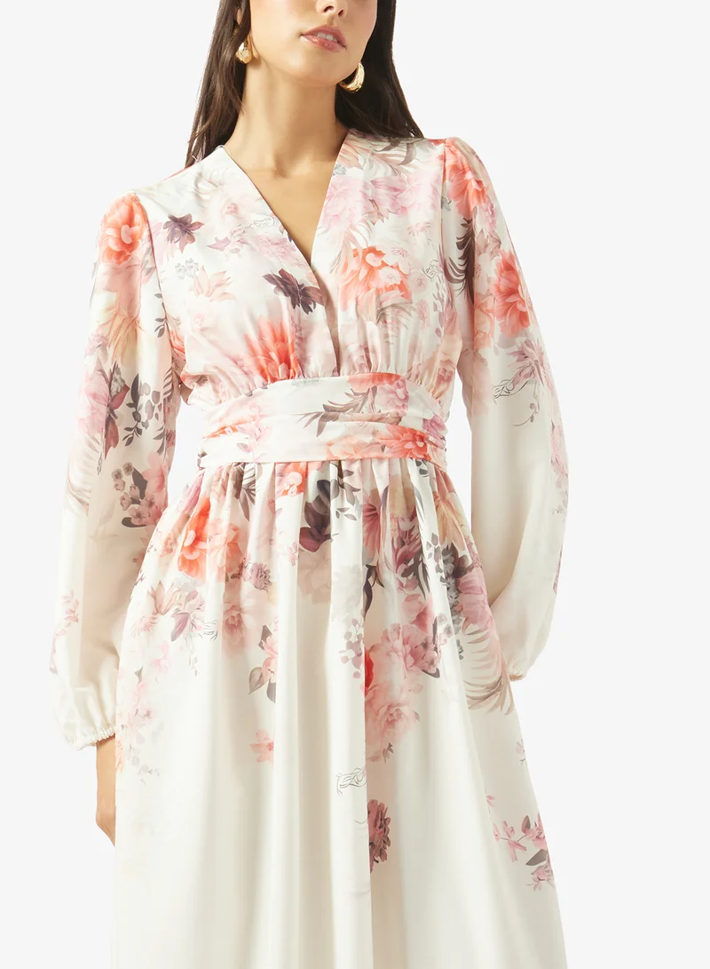 Ella  Floral Print A-line Dress for Women | Best Price UAE