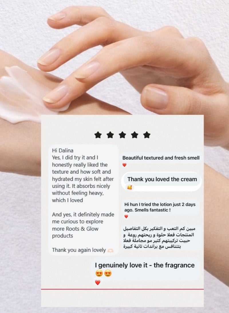 Roots & Glow Body Lotion for Women – Julnar 226ml Pomegranate Moisturizing Lotion with Vitamin E – Paraben-Free, Deep Hydration for Dry Skin – Fast Absorbing, No Residue – Roots & Glow - Image 5