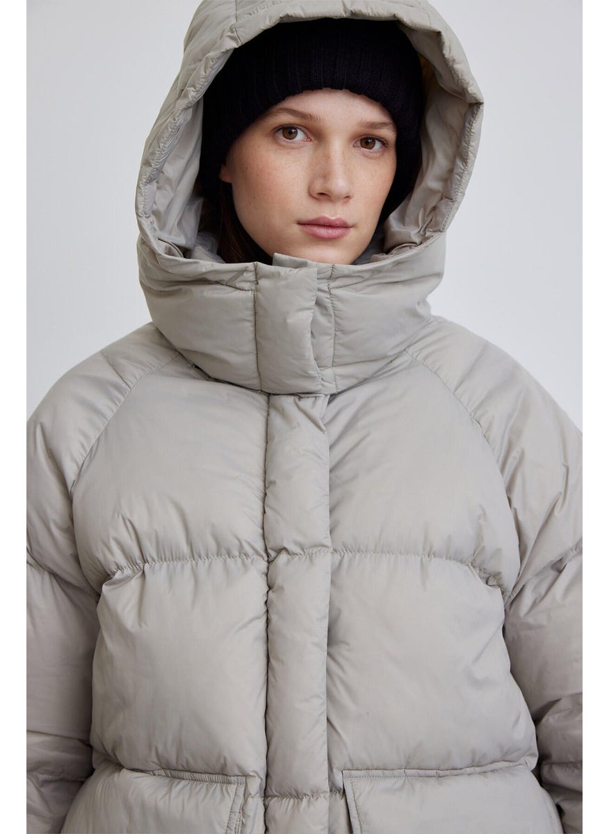 Manuka - Oversize Pocketed Puffer Jacket Stone - Image 1