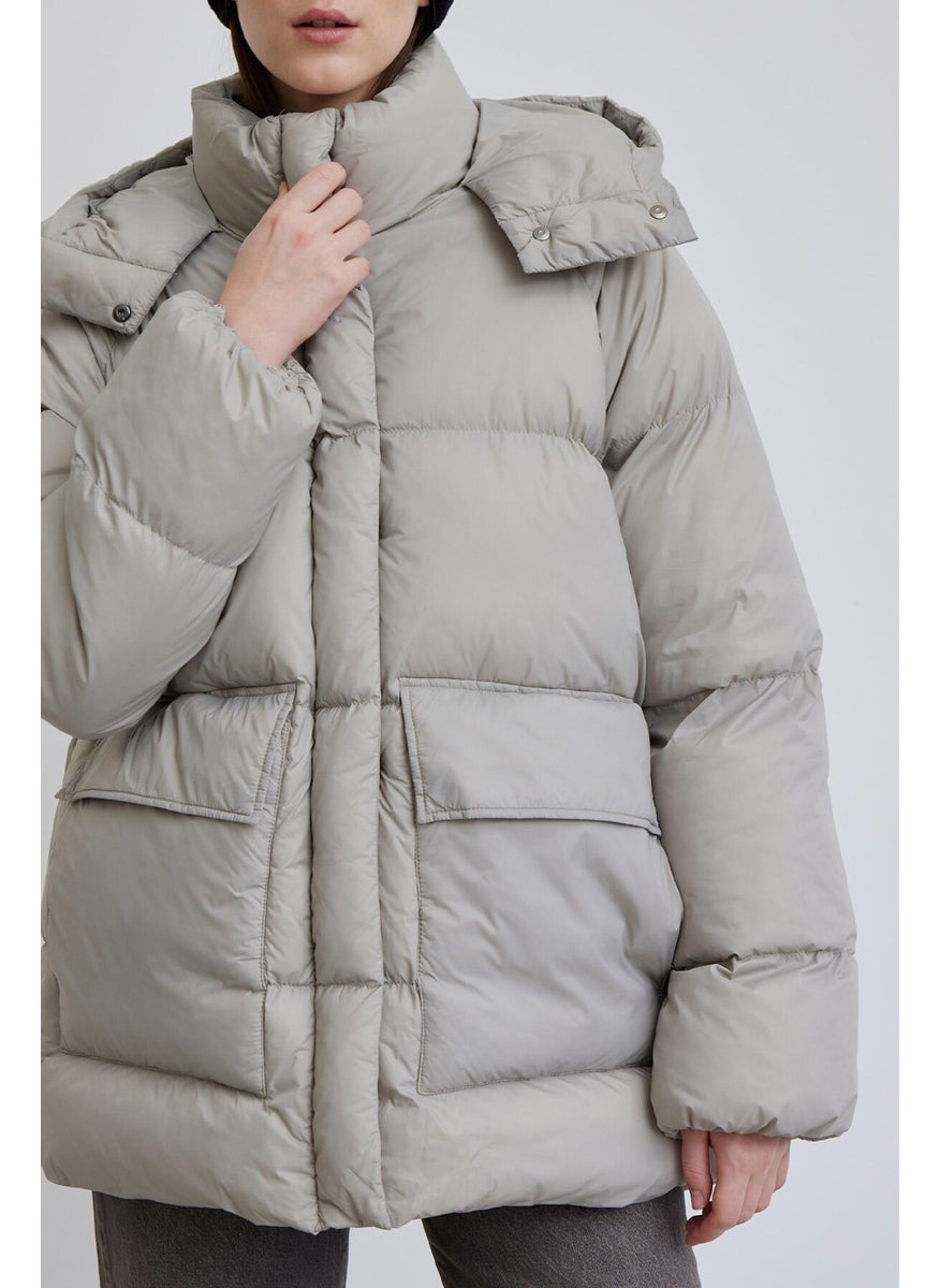 Manuka - Oversize Pocketed Puffer Jacket Stone - Image 1