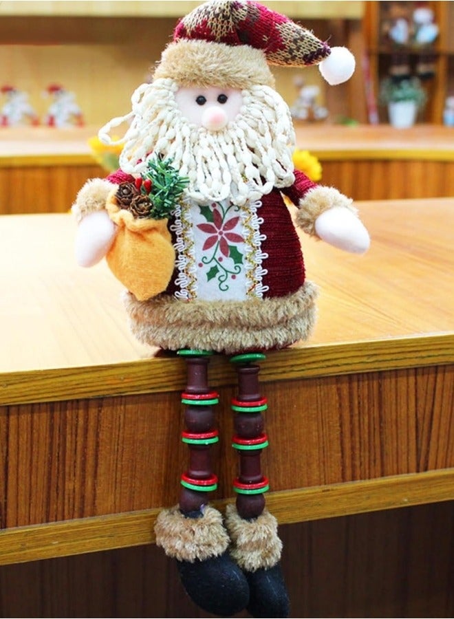 CCOVERY Cute Christmas Ornaments Sitting Doll Figurine Santa Claus Snowman Elk Decoration 12.6x5 inch - Image 4
