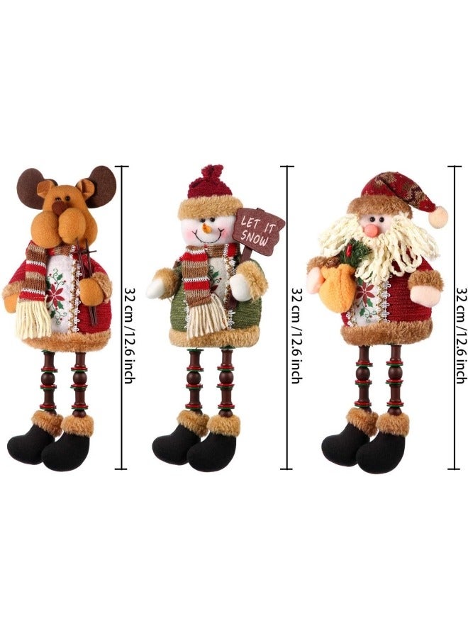 CCOVERY Cute Christmas Ornaments Sitting Doll Figurine Santa Claus Snowman Elk Decoration 12.6x5 inch - Image 5