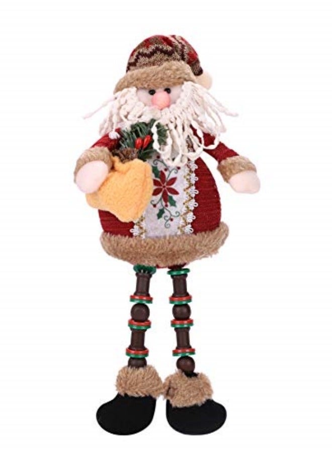 CCOVERY Cute Christmas Ornaments Sitting Doll Figurine Santa Claus Snowman Elk Decoration 12.6x5 inch - Image 1