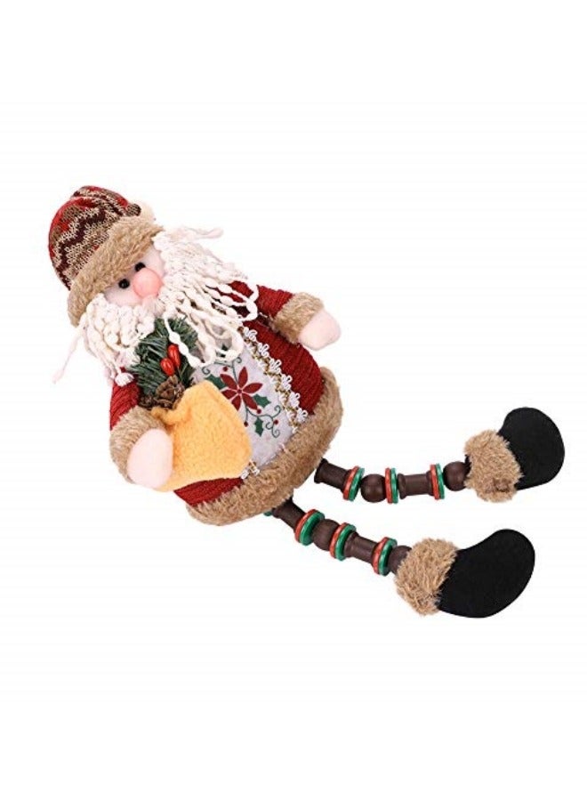 CCOVERY Cute Christmas Ornaments Sitting Doll Figurine Santa Claus Snowman Elk Decoration 12.6x5 inch - Image 2