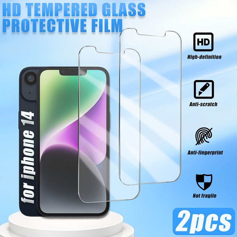 2pcs Transparent Slotted Tempered Glass Screen Protector for iPhone SE 2020 Full Coverage - Image 1