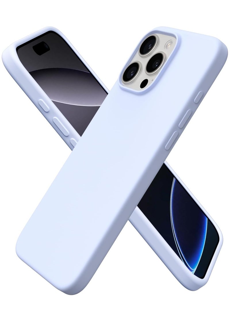 ELTRAZONE Shockproof Anti-Scratch Baby Blue iPhone 16 Pro Max Case - Liquid Silicone & TPU - Image 1