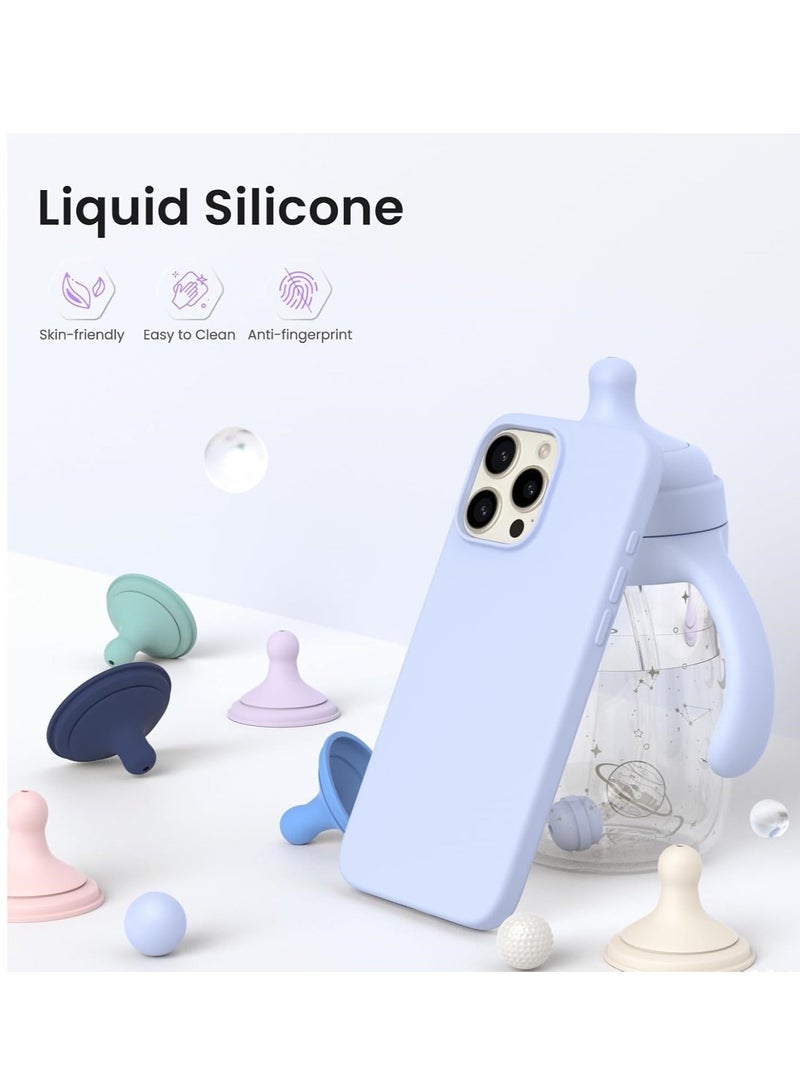 ELTRAZONE Shockproof Anti-Scratch Baby Blue iPhone 16 Pro Max Case - Liquid Silicone & TPU - Image 3