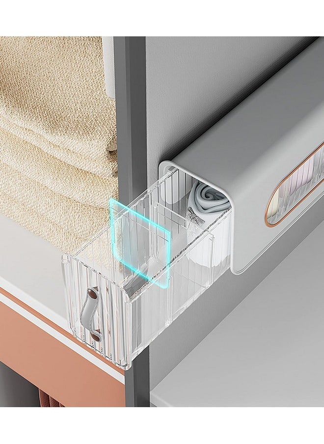 HOUSE OF QUIRK - House of Quirk Drawer Underwear Organizer Divider, Wall Mount 6 Cell Drawer Storage Plastic Boxes for Lingerie, Socks, Ties, Organization (Set of 3, C- White/Gold), Clothing - Image 1