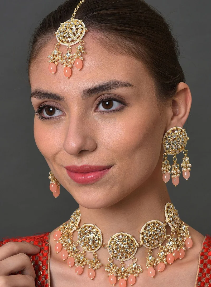 SOHI Kundan Gold Plated Necklace Set