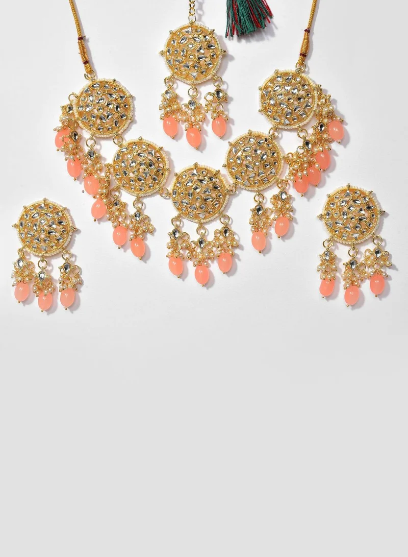SOHI Kundan Gold Plated Necklace Set