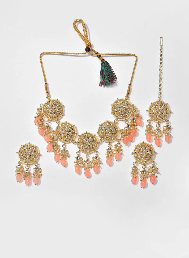 SOHI Kundan Gold Plated Necklace Set