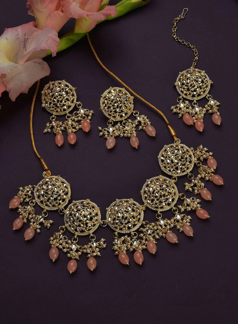 SOHI Kundan Gold Plated Necklace Set