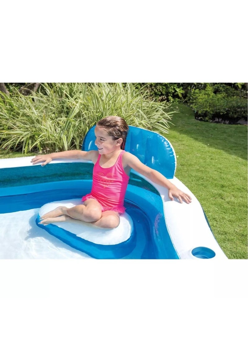Intex SwimCenter 990L Inflatable Pool with 4 Seats 229x229x66cm - Blue - Image 3
