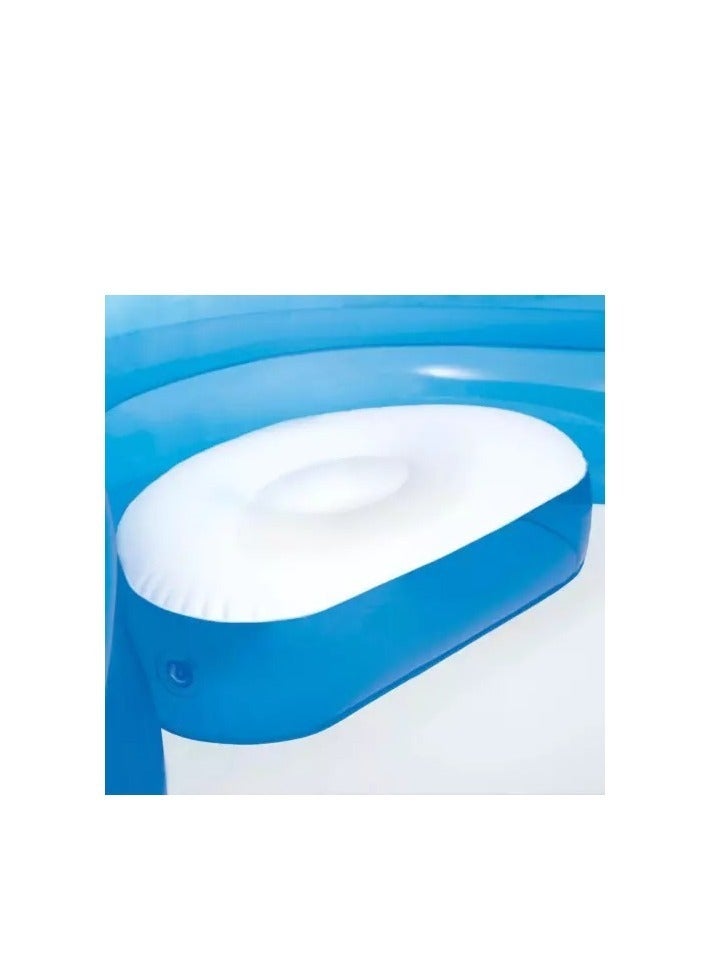 Intex SwimCenter 990L Inflatable Pool with 4 Seats 229x229x66cm - Blue - Image 5